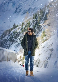 Allu Arjun en un paisaje nevado en Alavaikunthapuramlo