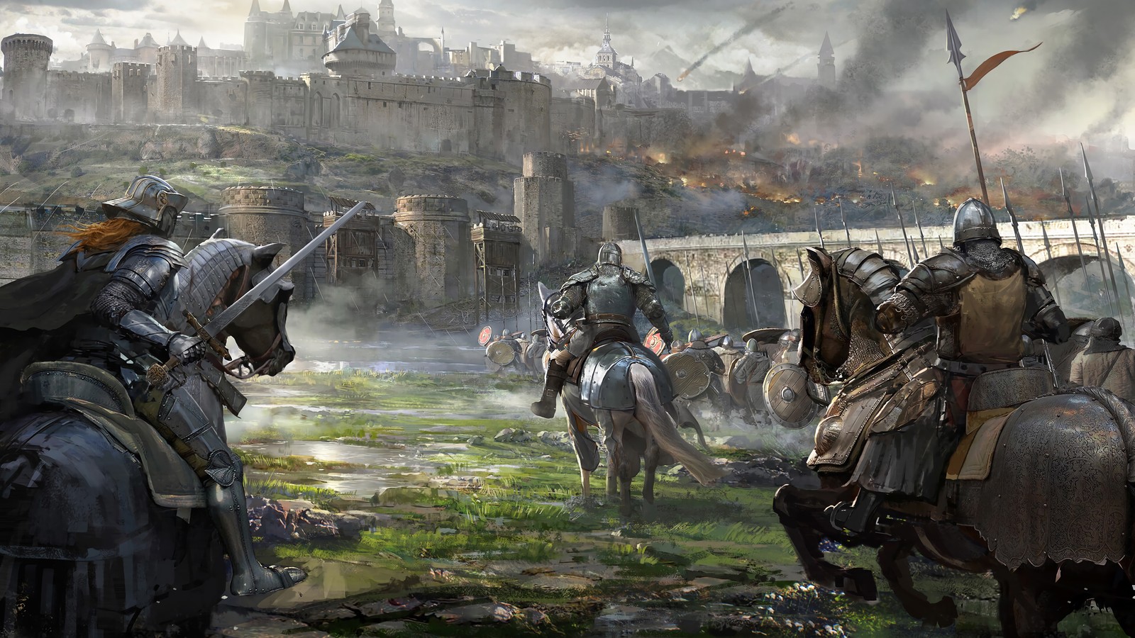 knight, castle, siege, medieval, battle Download Wallpaper