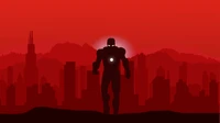 iron man, minimal art, red, marvel superheroes, simple wallpaper