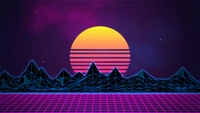 retrowave, synthwave, vaporwave, art numérique, art néon