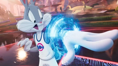 Bugs Bunny in einer futuristischen Umgebung aus "Space Jam: Ein neues Vermächtnis" (2021).