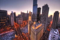 Chicago Skyline at Dusk: Iconic Landmarks and Urban Energy