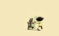 Joyful Dance Between a Girl and a Robot