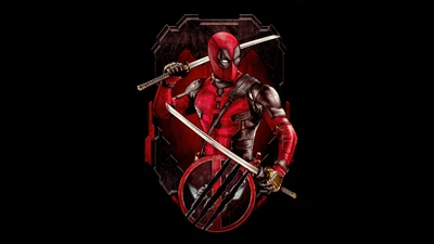 deadpool gegen wolverine, deadpool wolverine, filmplakat, schwarzer hintergrund, 8k