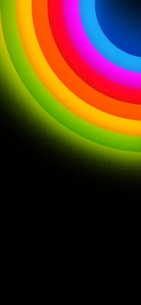 Vibrant Rainbow Circles in Electric Colors