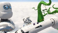 Astro Bot Navigates a Cloudscape with Giant Green Vines