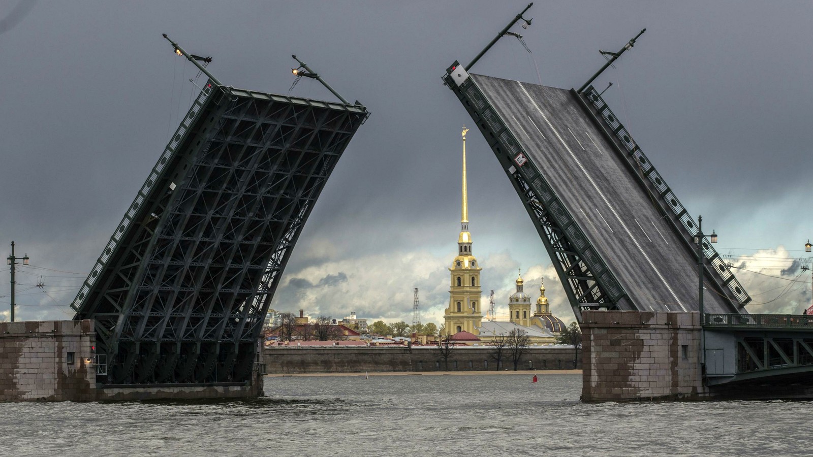 drawbridge, moveable bridge, bridge, girder bridge, skyscraper wallpaper