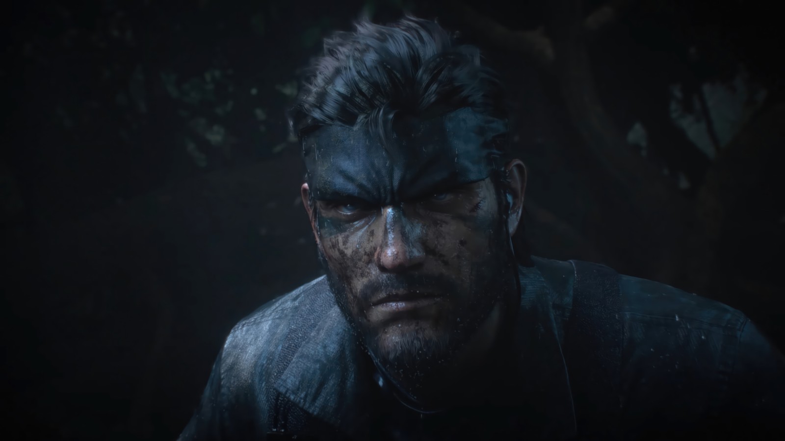 Personnage de metal gear dans l'obscurité avec un visage noir (metal gear solid delta snake eater, jeu vidéo, grand patron, metal gear solid 3 snake eater, metal gear solid)