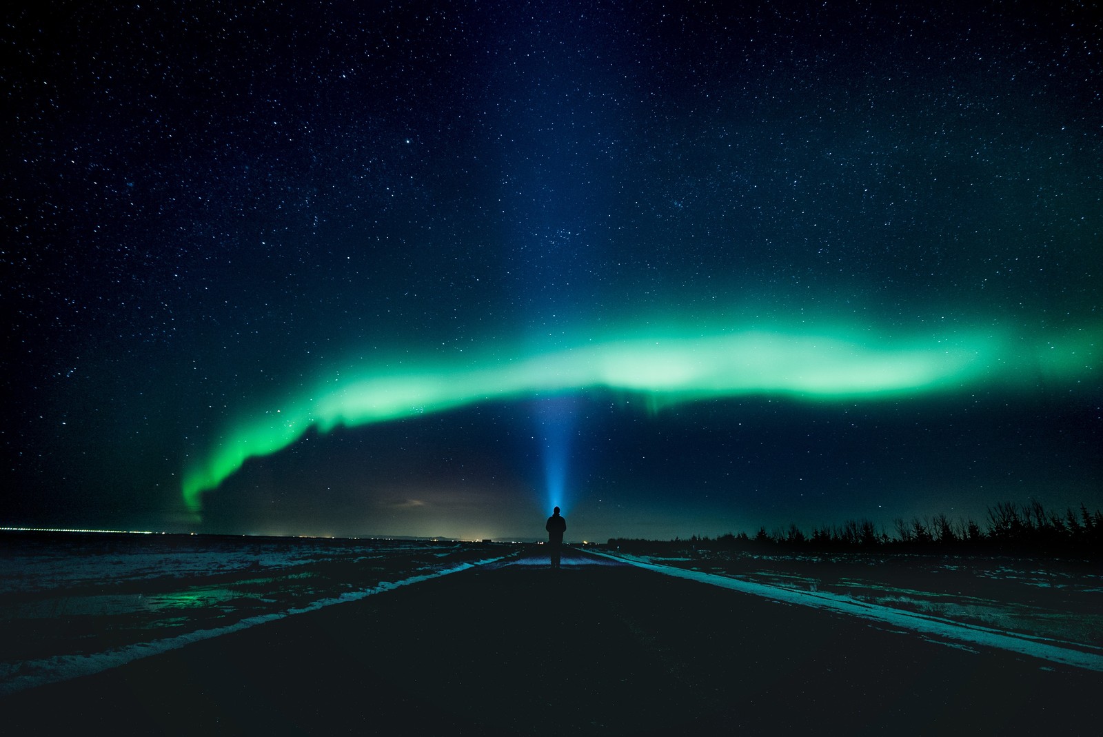 aurora, nature, green, light, atmosphere wallpaper