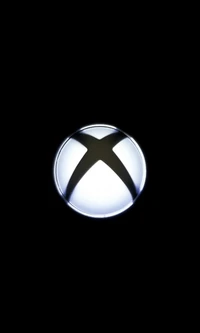 Logotipo iluminado de Xbox en estilo arcade