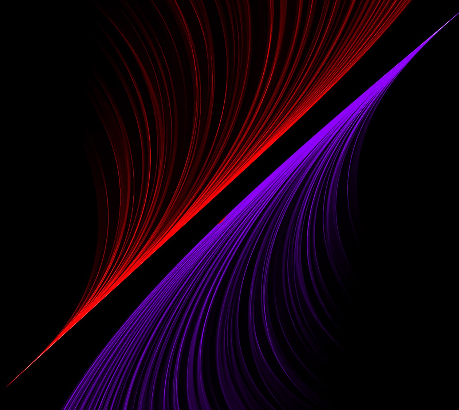 A close up of a red and purple abstract design on a black background (color, wallpaper)