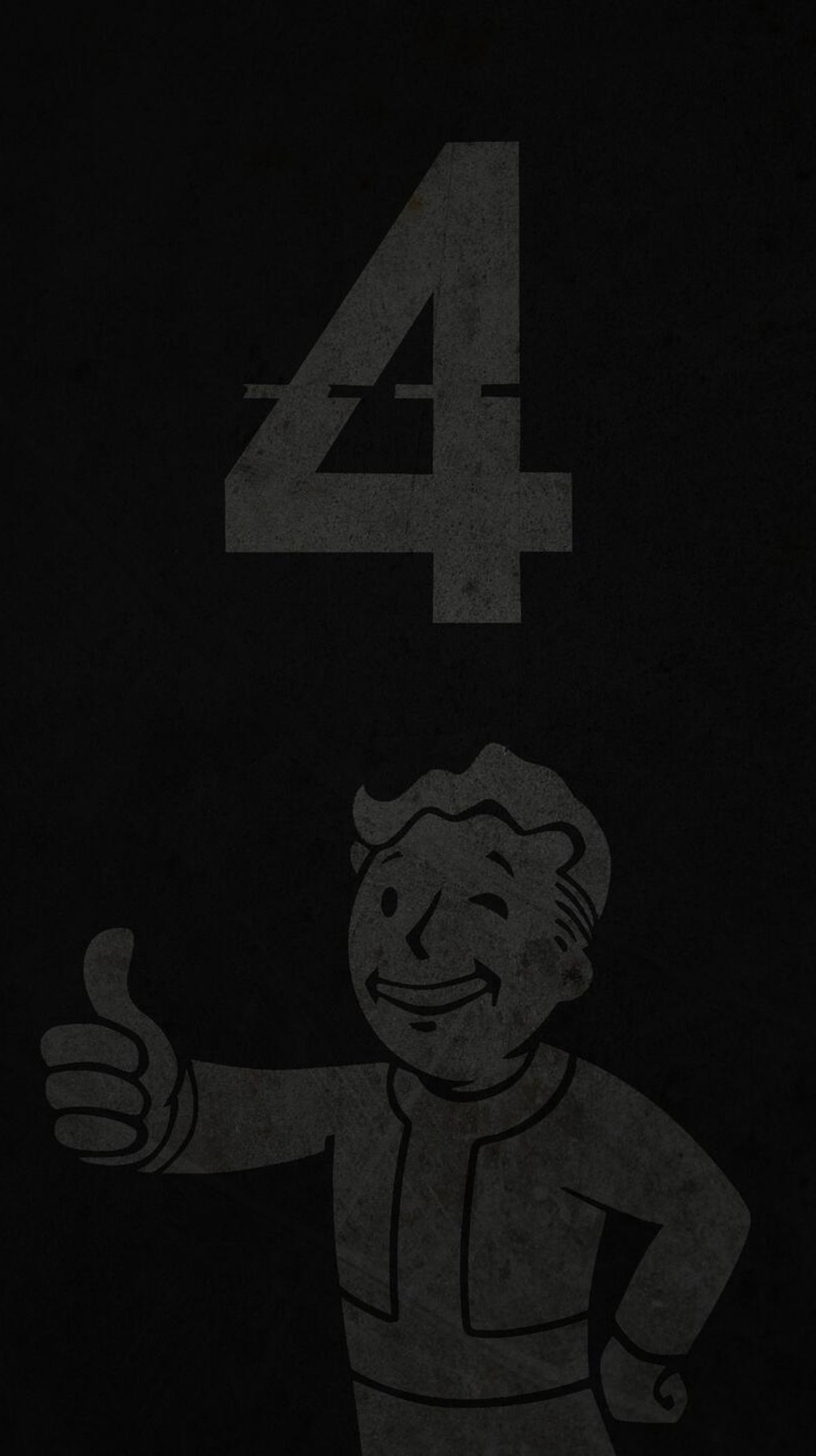 Image d'un homme avec le pouce levé et le numéro 4 (fallout, fallout 4, coffre, vault boy)