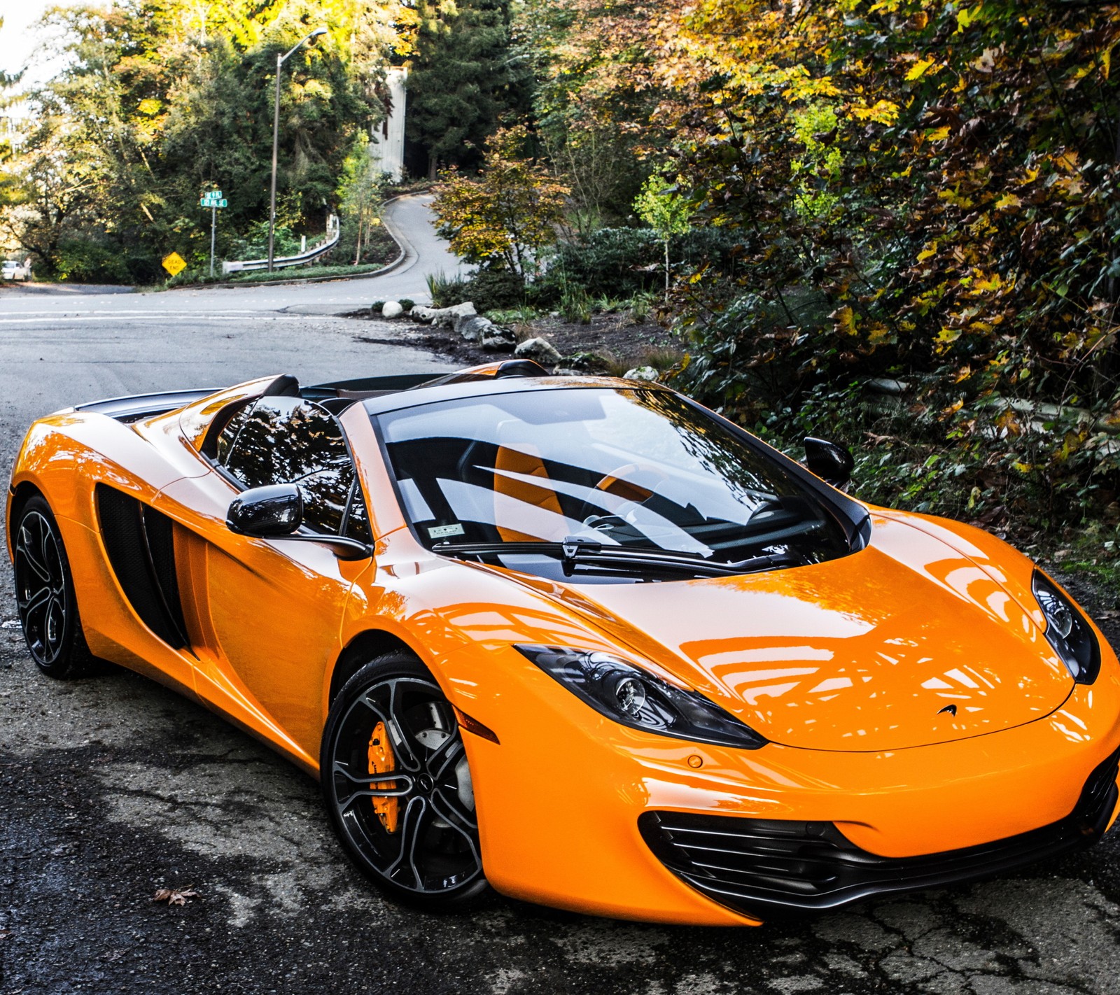 Baixar papel de parede mclaren mp4 12c spider, orange car, supercarro, veículos