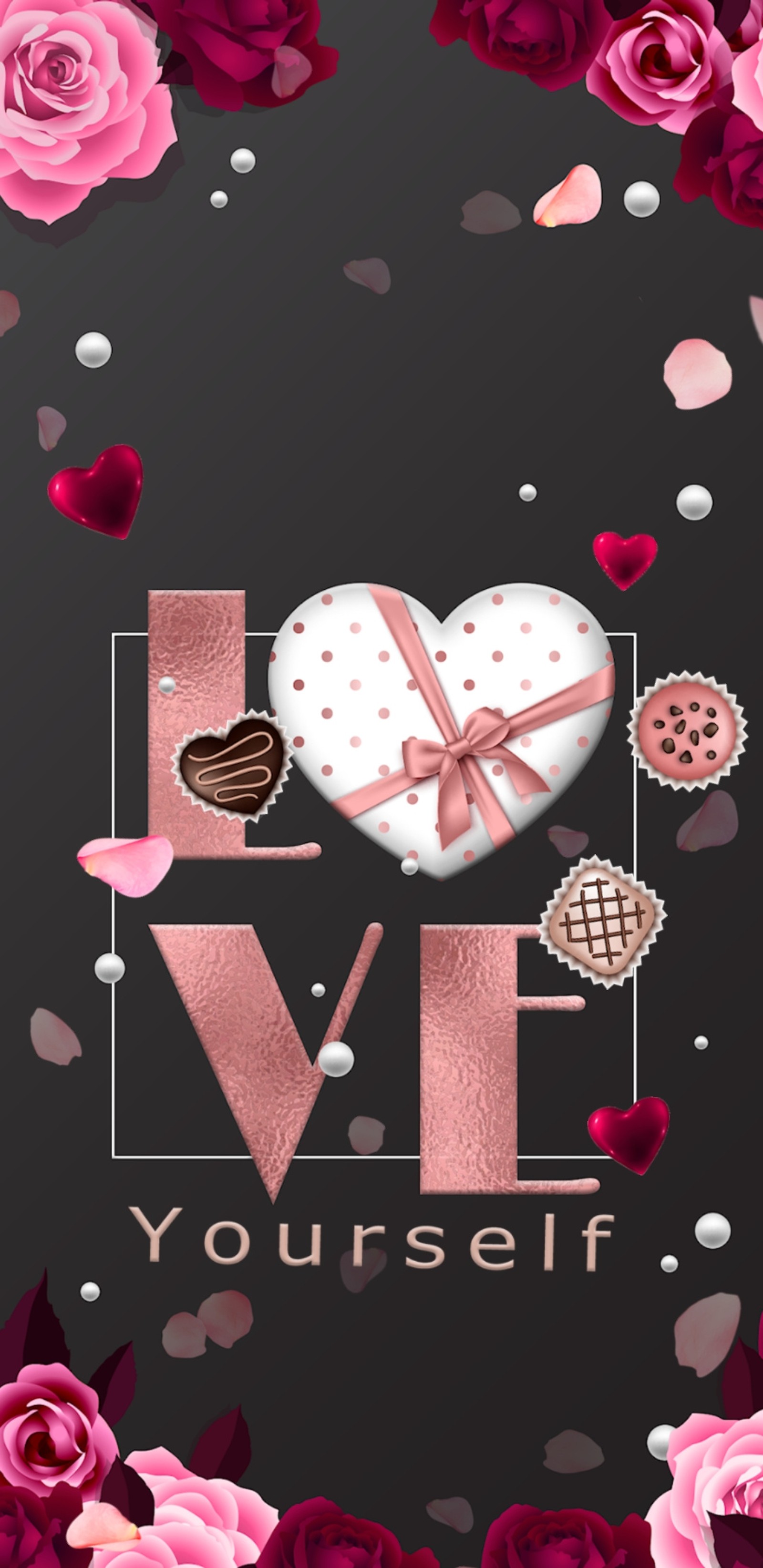 love, heart, pink, rosegold, chocolate Download Wallpaper