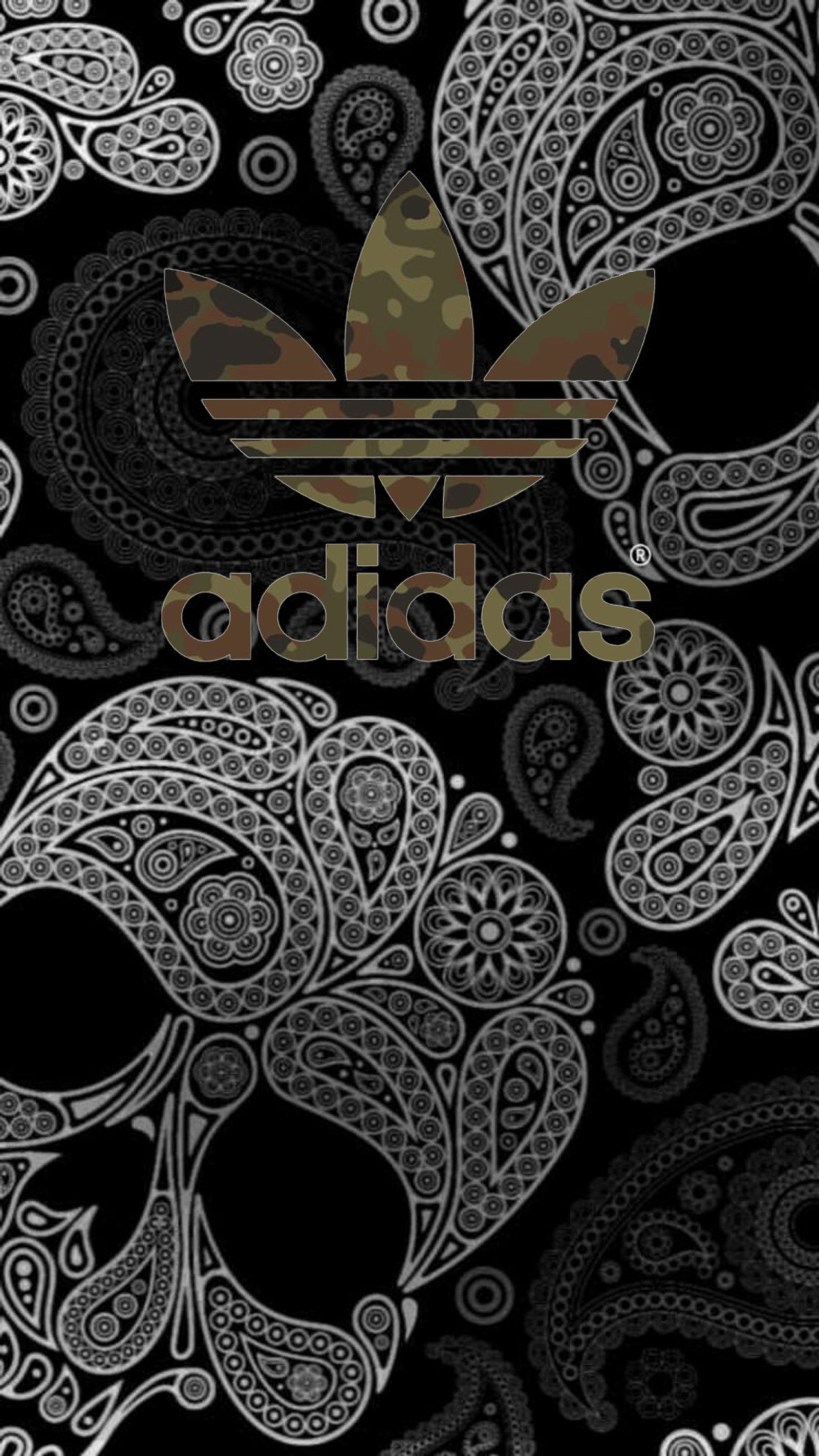 Обои adidas (чёрный, камуфляж, череп, сахар, supreme)