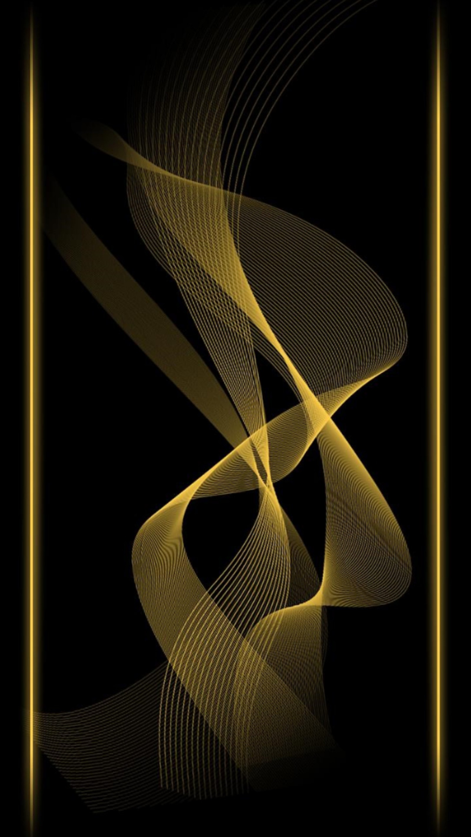 Abstract background with a golden frame and a black background (abstract, black, cool, edge, gold)