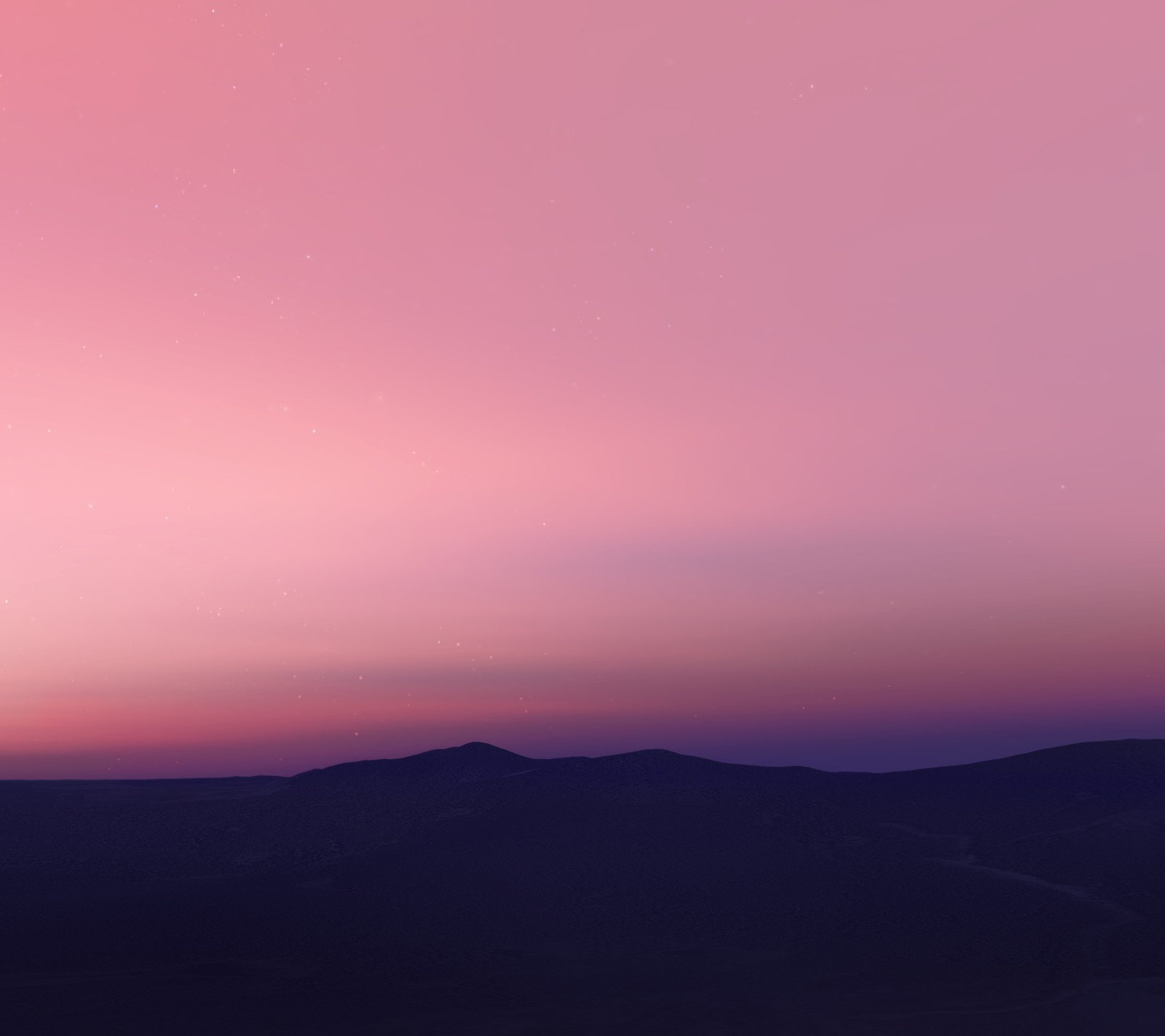 Lila und rosa himmel mit einem einsamen flugzeug, das über einen berg fliegt (schönheit, natur)