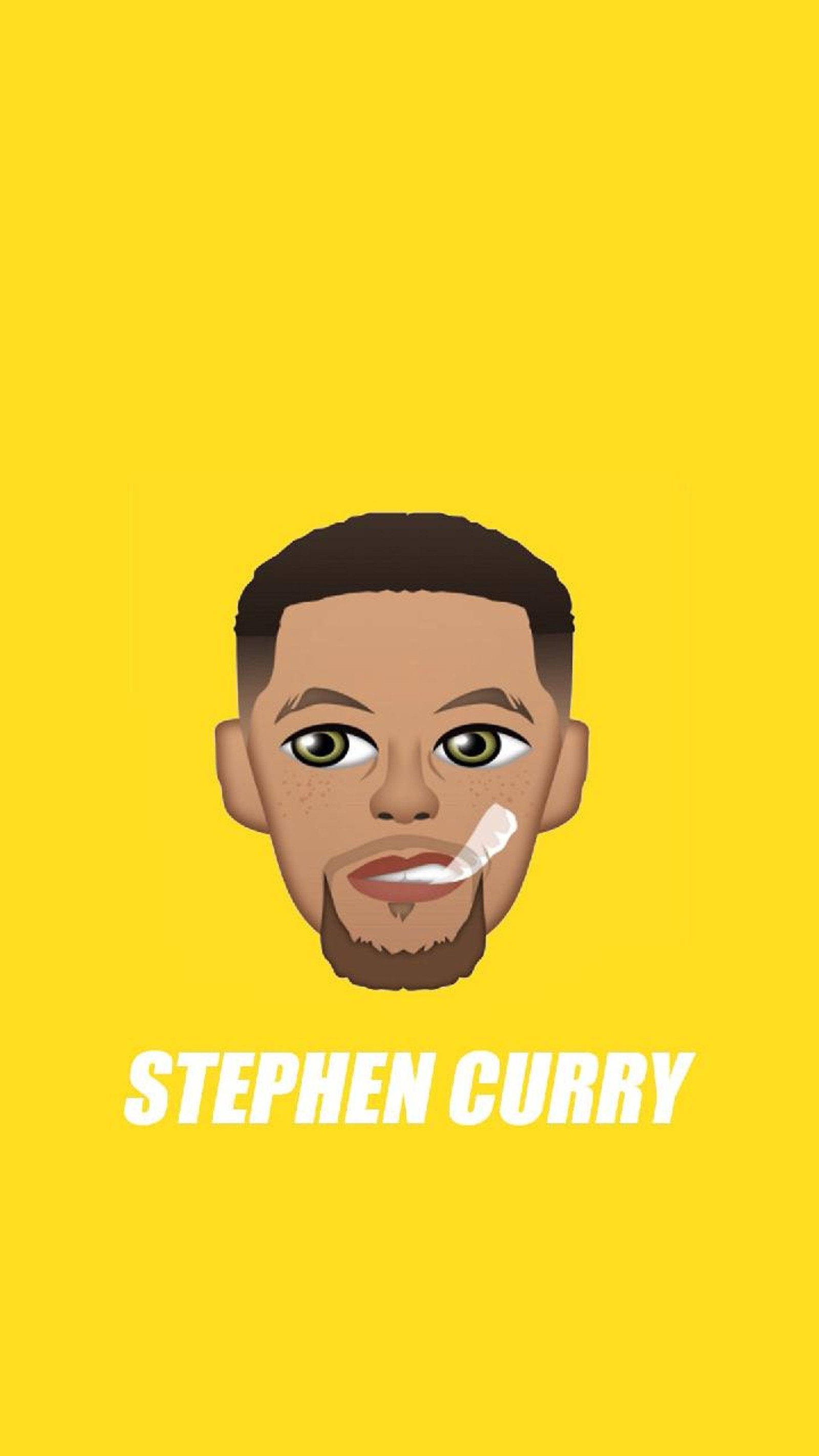 A cartoon image of a man with a toothbrush in his mouth (basketball, curry, stephen, stephen curry)