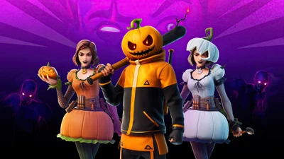 Fortnite Halloween-Charaktere mit Kürbis-Themen