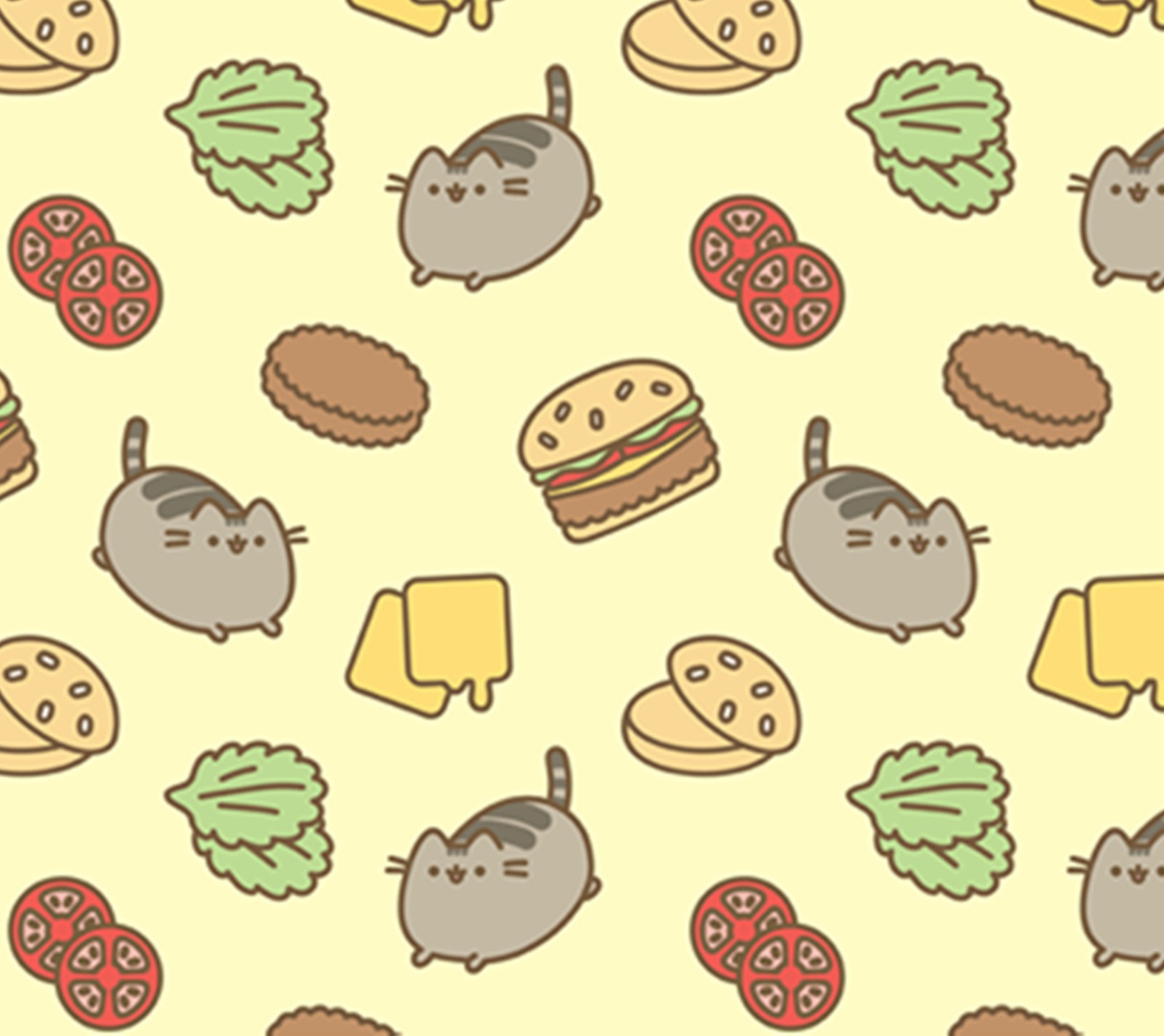 Téléchargez le fond d'écran burger, chat, kawaii, miaou