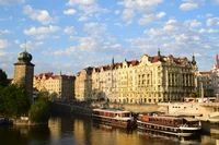 praga, ciudad, vía fluvial, canal, rio