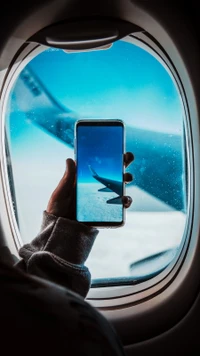 Capturando o céu: Uma vista da janela do avião