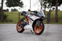 Скачать обои мотоцикл, машина, гонки, ktm, ktm rc 390