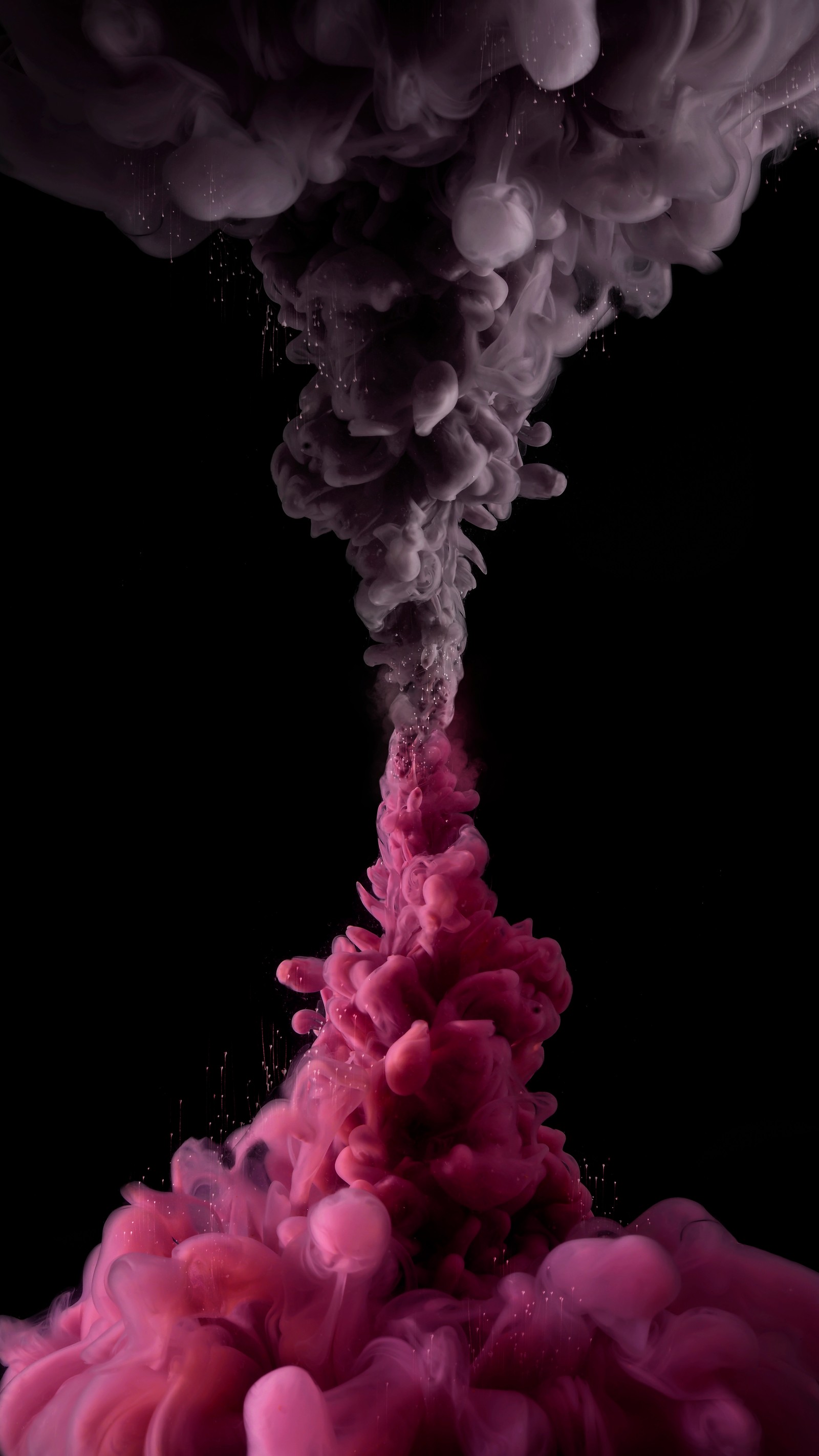 Smoke is rising from a red substance in the air (flower, colored, pink, interior design, white)