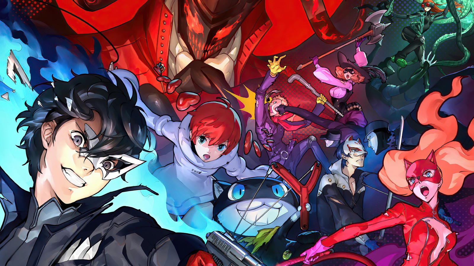 Téléchargez le fond d'écran persona 5 scramble the phantom strikers, jeu vidéo, personnages