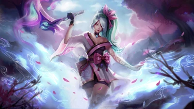 акали, akali, цветок духа, lol, league of legends