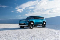 Kia EV9 Concept: Futuristic Electric SUV Design in a Striking Landscape