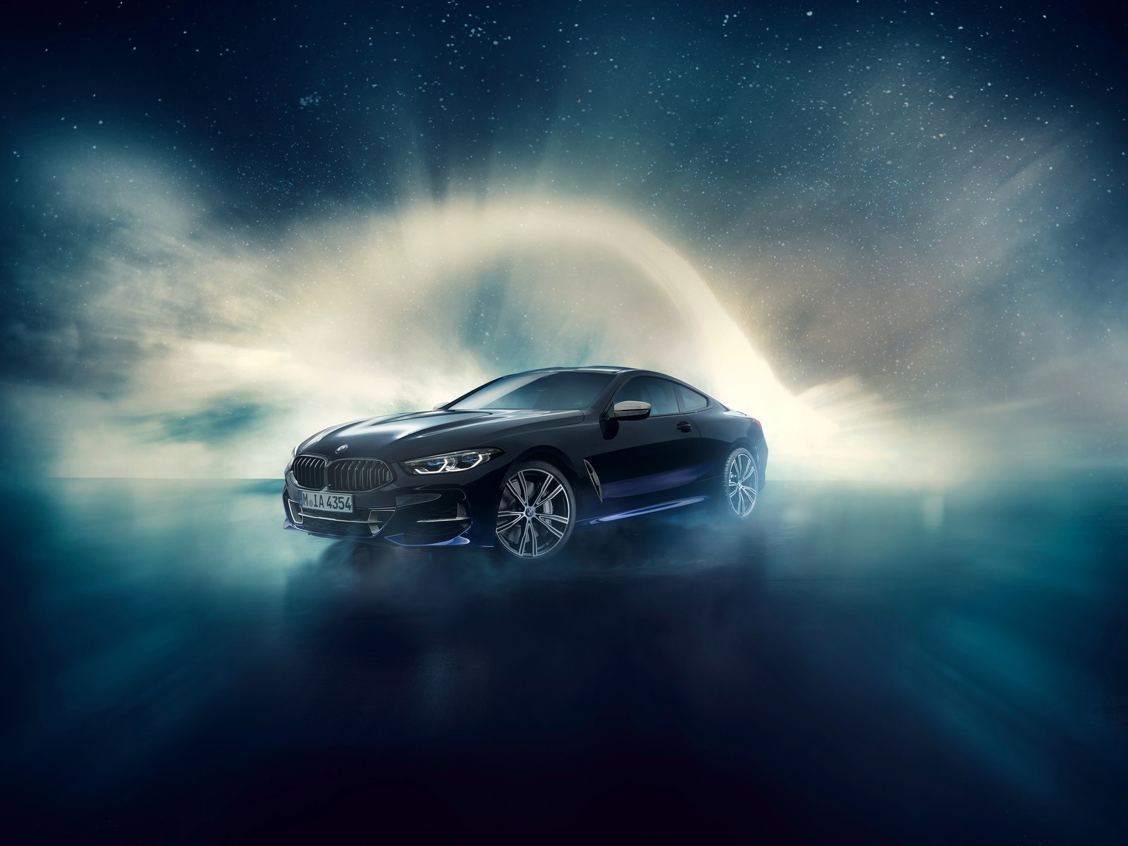 Bmw concept coupe concept car in the middle of a dark sky (bmw, car, sports car, shelby mustang, personal luxury car)