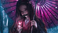 beautiful, nezuko kamado, demon slayer kimetsu no yaiba, anime, kimetsu no yaiba wallpaper