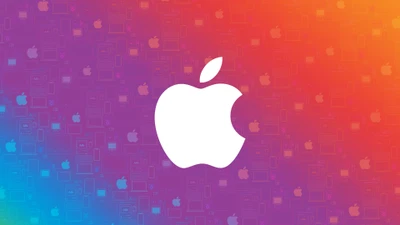 Colorful Abstract Apple Logo on Gradient Background