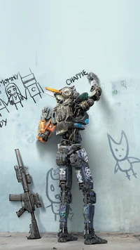 charpi, design, graffiti, gun, robot