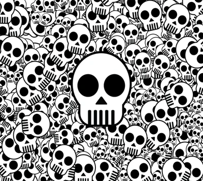 Bold Black and White Skull Pattern