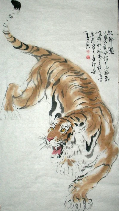 peinture, tigre