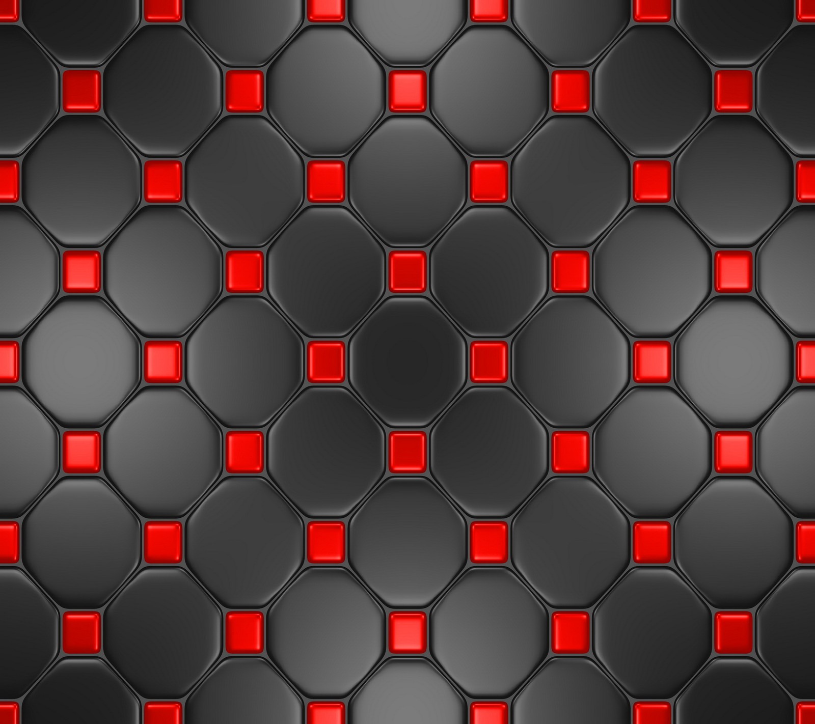 Un fondo de pantalla de baldosas negras y rojas con cuadrados (patrón abstracto, azulejo rojo negro)