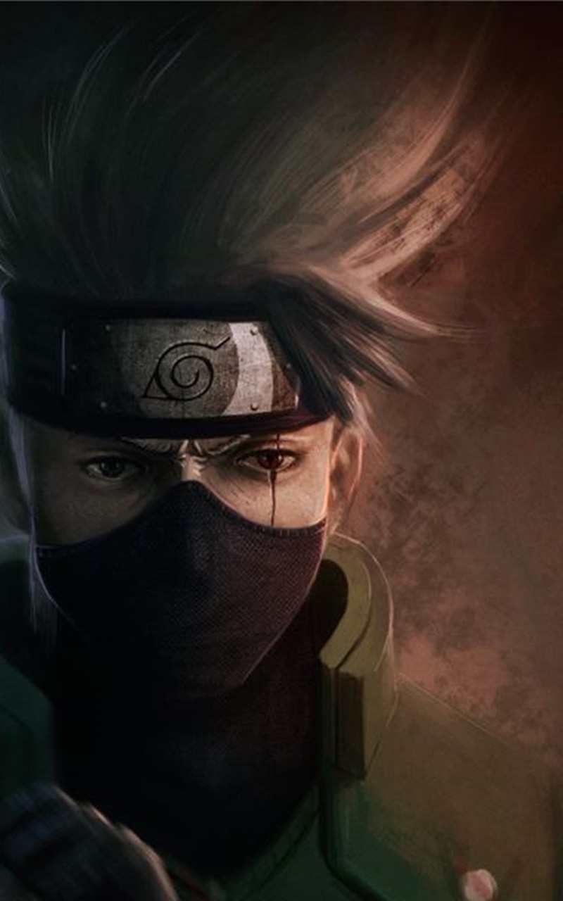 Близкий план человека в маске (аниме, anime, kakashi)