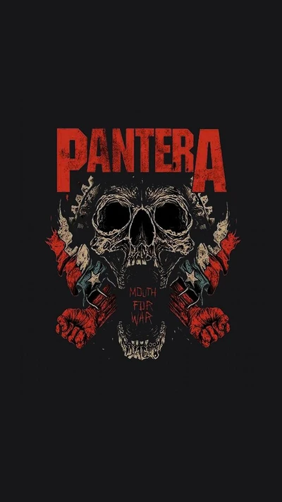 Pantera: Boca para la guerra - Calavera e imágenes de Heavy Metal