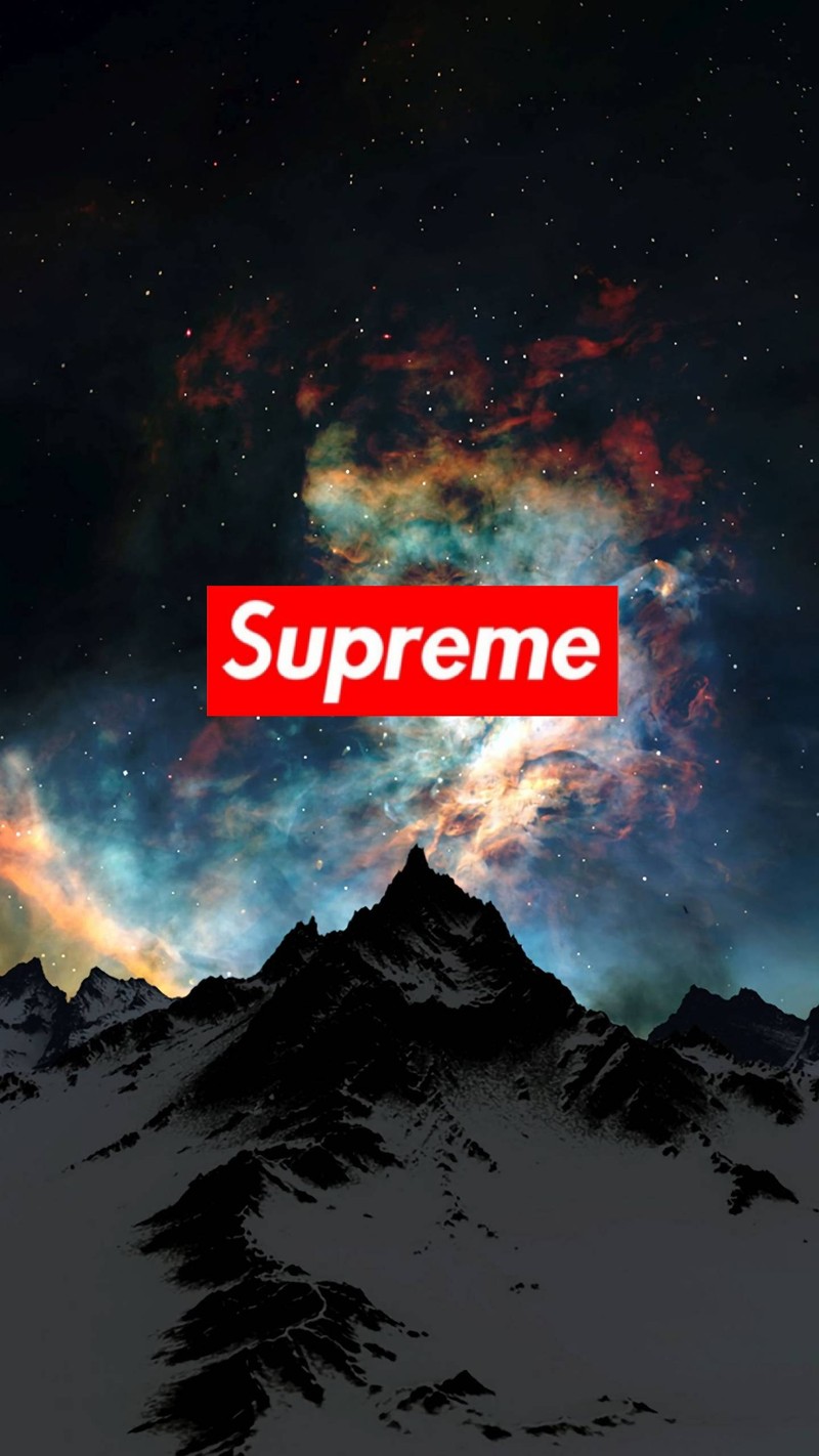 Обои supreme для iphone (ночь, небо, снежный, supreme)