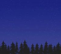 landscape, nature, night, sky, trees wallpaper