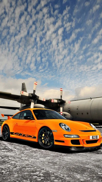 motor, gt3, laranja, porsche, velocidade