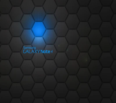 Logo Samsung Galaxy Note 4 sur un fond hexagonal