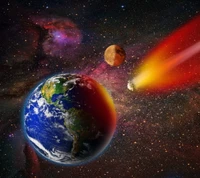 abstract, asteroid, attack, earth, explosion wallpaper