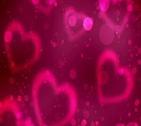 Vibrant Pink Hearts on a Dreamy Background