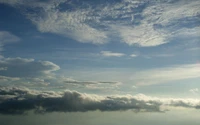 nuage, cumulus, horizon, matin, nuages