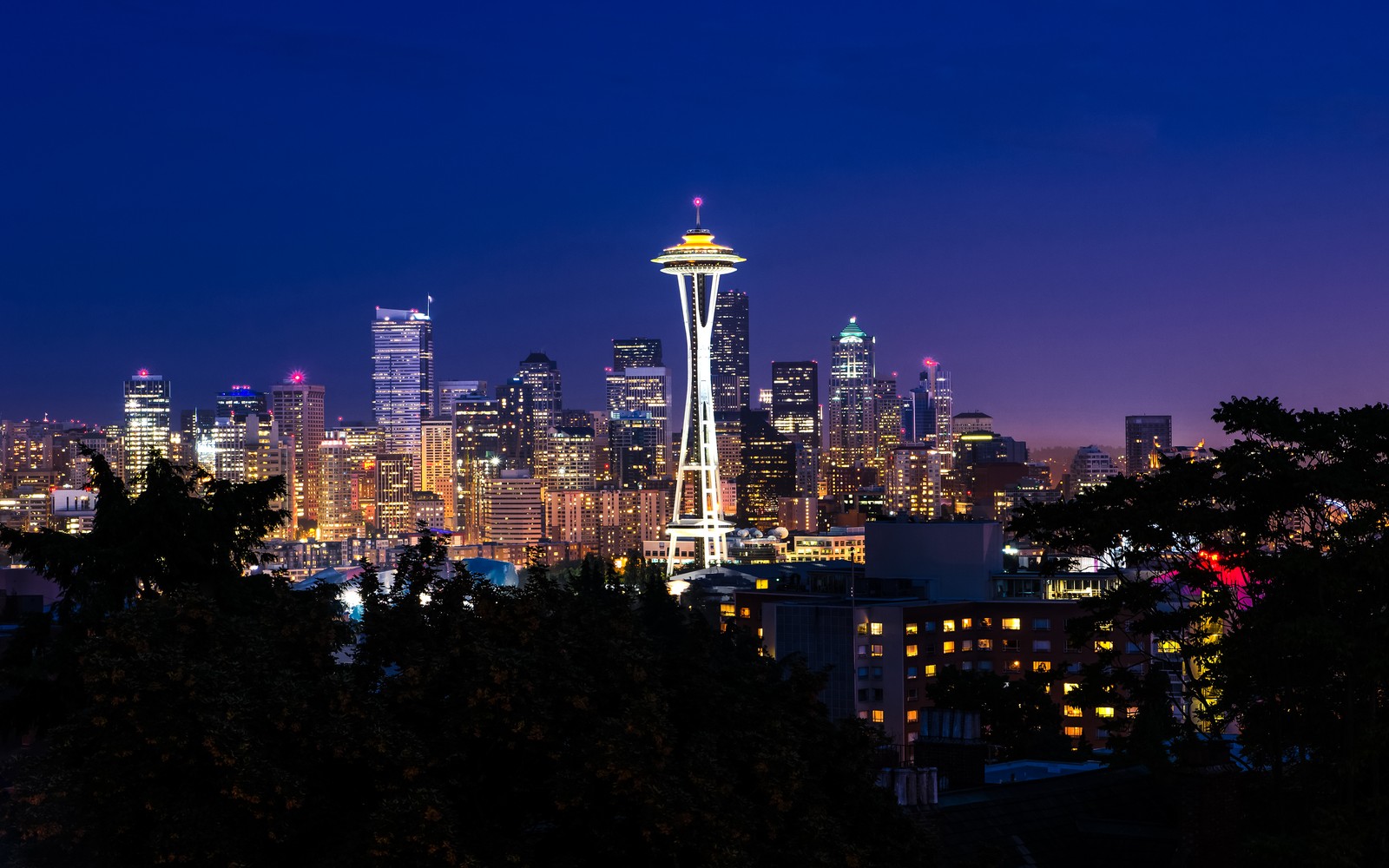 Скачать обои сиэтлская башня, space needle, seattle skyline, вашингтон, washington