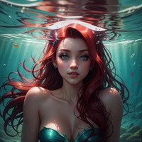 Enchanting Underwater Scene of a Disney Princess Mermaid