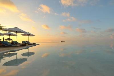 summer, cloud, sea, morning, horizon